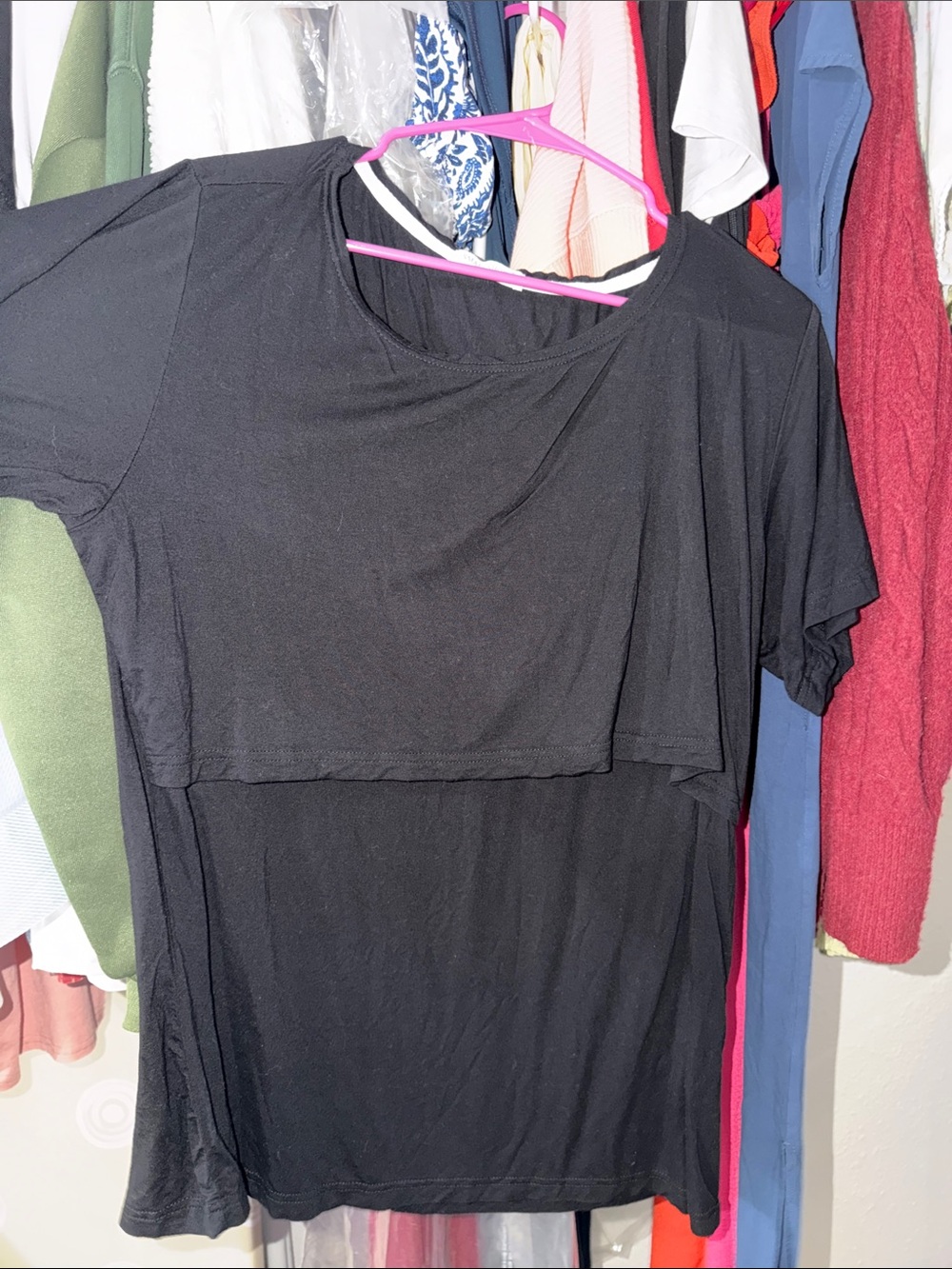 Black Short Sleeve Women’s Nursing Shirt